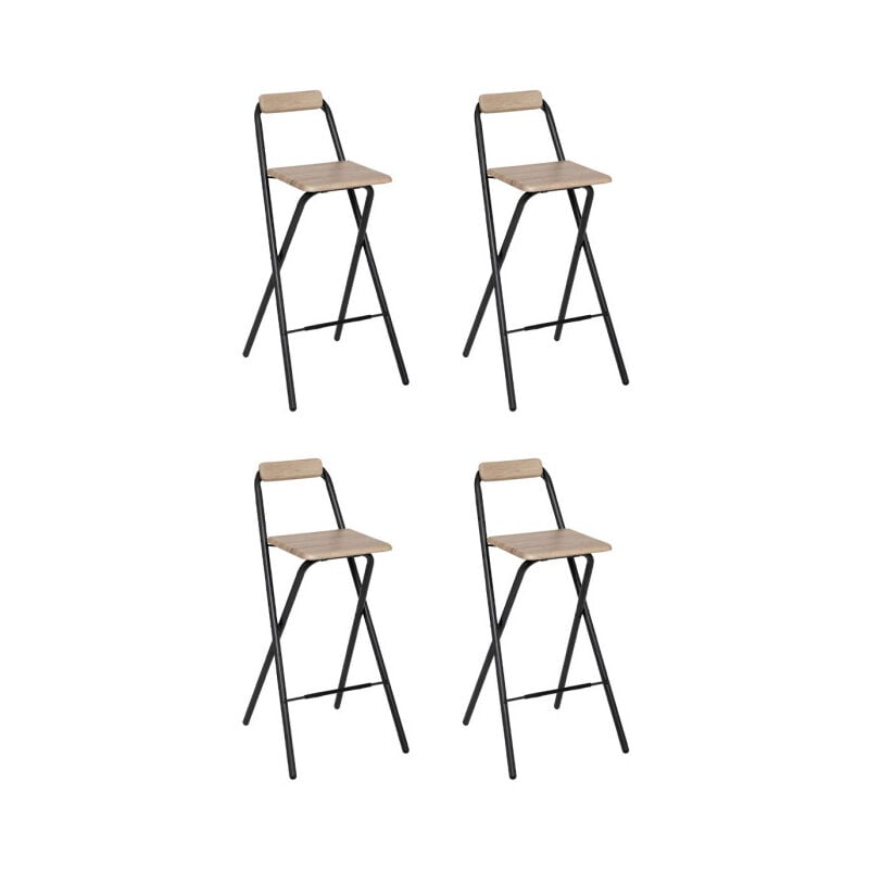 Atmosphera - Lot de 4 Tabourets de Bar 'Louna' Naturel Trend