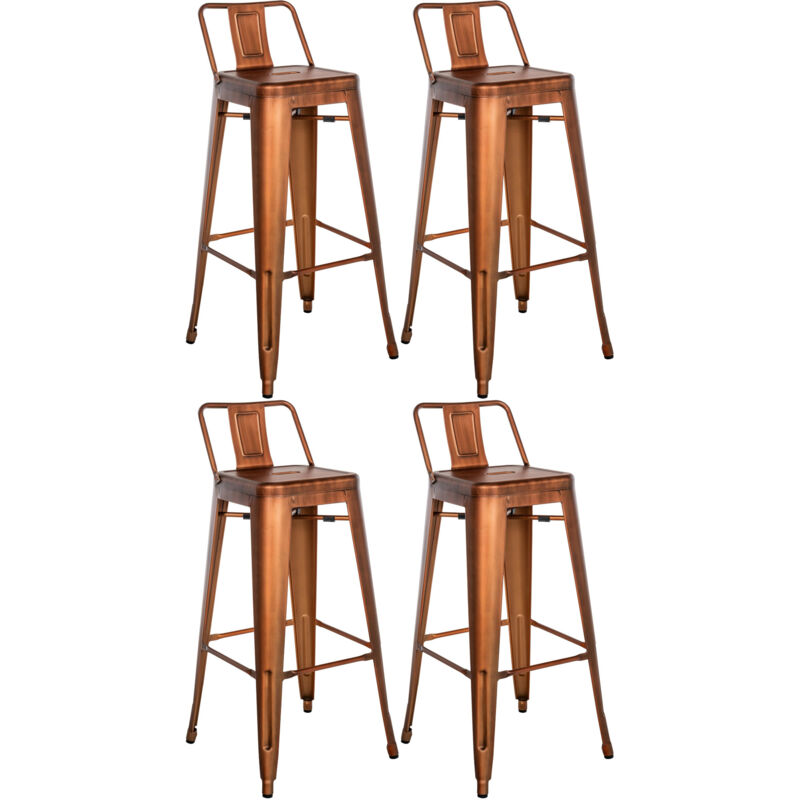 CLP - Lot de 4 tabourets de bar Mason Cuivre