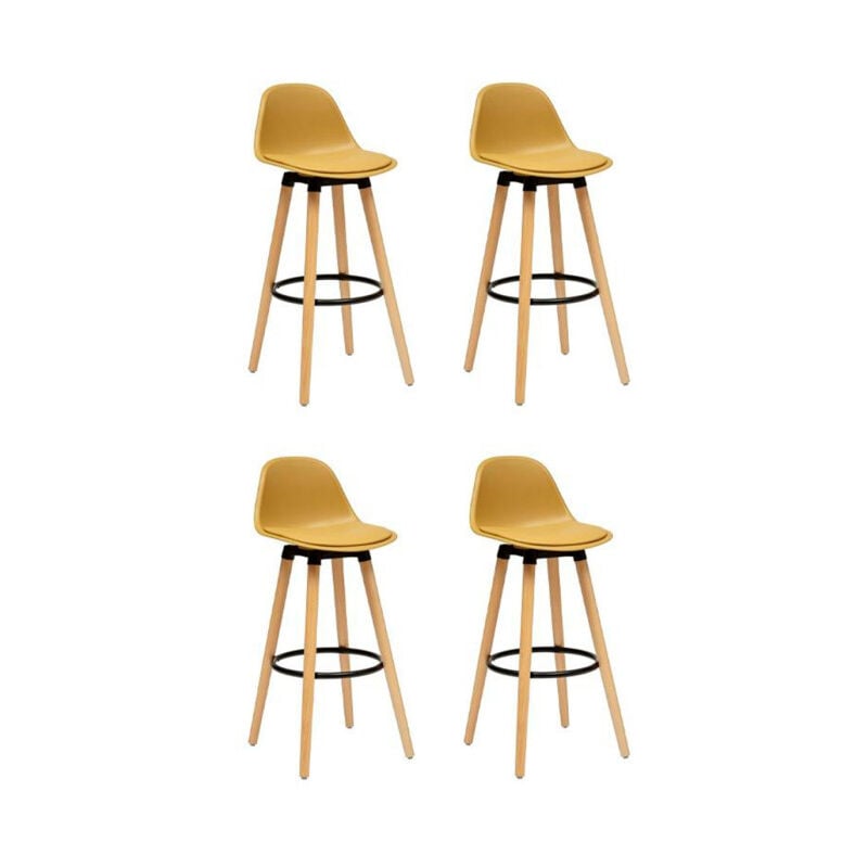 Atmosphera - Lot de 4 Tabourets de bar 'Maxon' 91cm Ocre