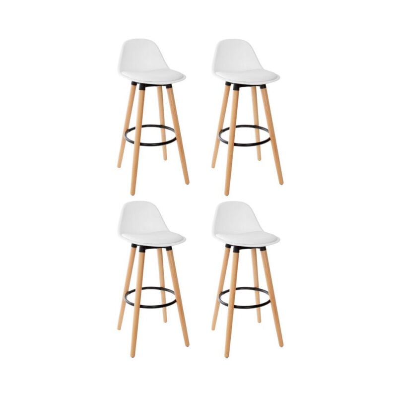 Atmosphera - Lot de 4 Tabourets de Bar 'Maxon' 91cm Blanc