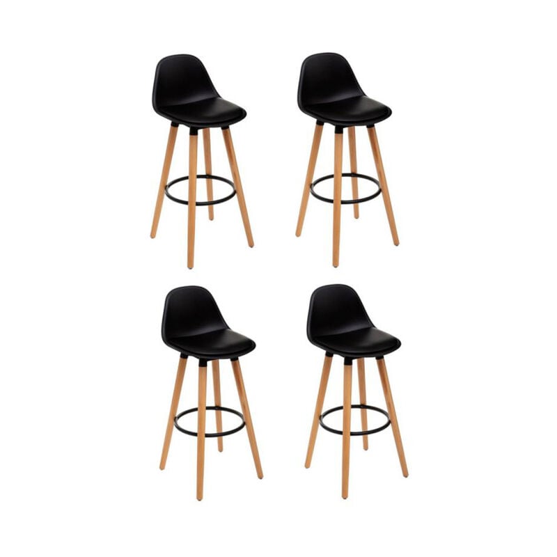 Atmosphera - Lot de 4 Tabourets de Bar 'Maxon' 91cm Noir