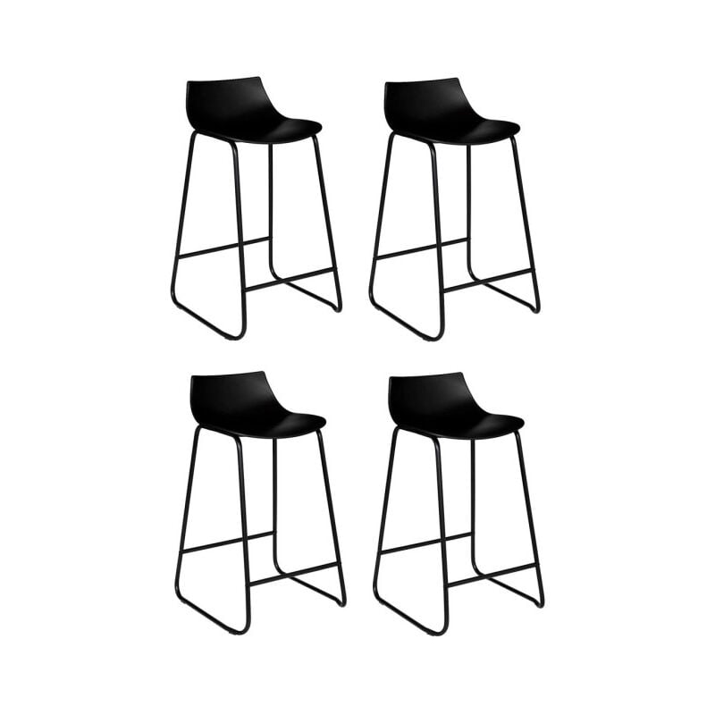 Atmosphera - Lot de 4 Tabourets de Bar 'Otac' 82cm Noir