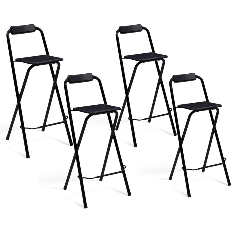 Lot de 4 tabourets de bar pliants delson noirs