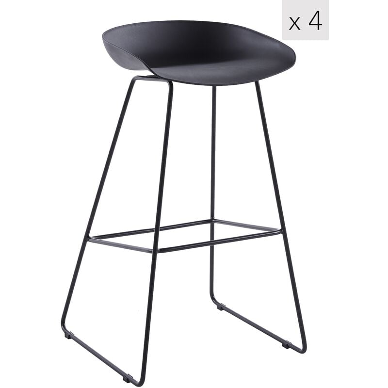 Nordlys - Lot de 4 Tabourets de Bar Scandinave Design