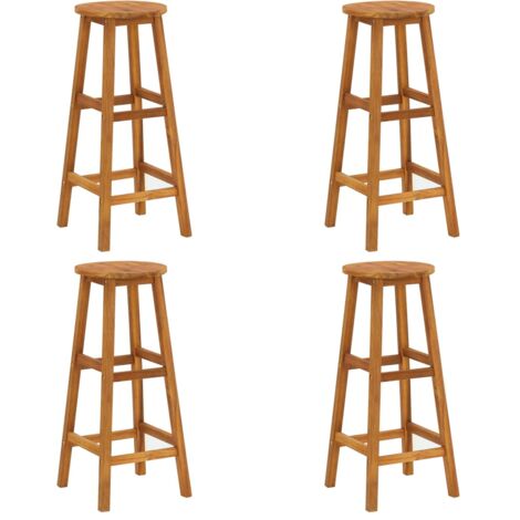 Lot de 4 Tabourets de bar, Tabourets hauts, Chaises de bar bois d'acacia solide CON32853 DESIGN IN