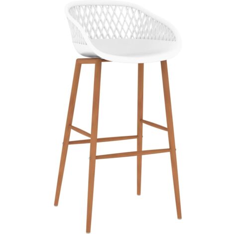 Lot de 4 Tabourets de bar，Chaise de bar blanc CFW196365
