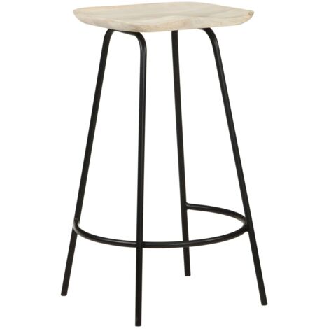 Lot de 4 Tabourets de bar，Chaise de bar bois de manguier massif CFW871251