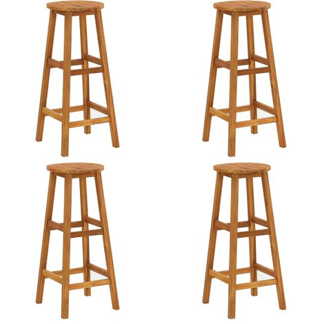 Lot de 4 Tabourets de bar,Chaises hautes de bar luxueuses bois d'acacia solide -42063