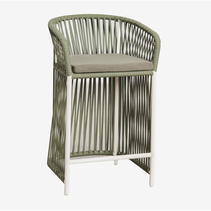 Sklum - Lot de 4 tabourets hauts de jardin Sophie Vert Militaire Clair ↑65 cm