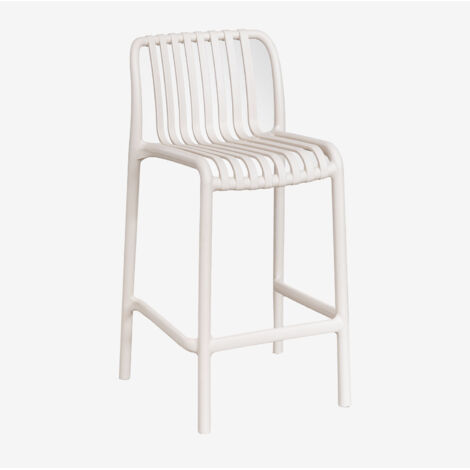 Lot de 4 tabourets hauts empilables Wendell en polypropylène SKLUM Tapioca Beige ↑65 cm