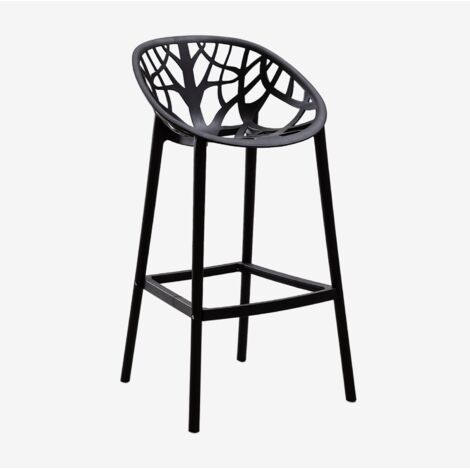 Lot de 4 tabourets hauts Ores en polypropylène SKLUM Noir ↑65 cm