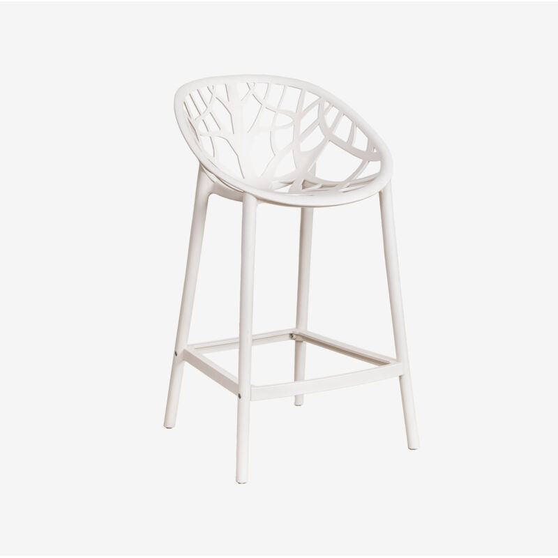 Lot de 4 tabourets hauts Ores en polypropylène SKLUM Blanc Gardenia ↑65 cm