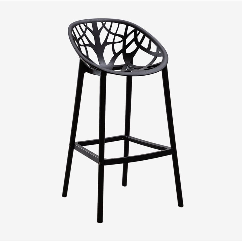Sklum - Pack de 4 tabourets hauts Ores Noir ↑65 cm