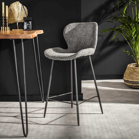 Lot de 4 tabourets moderne en tissu bouclé Selma