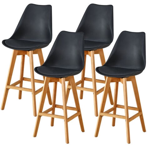 Lot de 4 tabourets scandinaves HOBAG LAURY - Noir