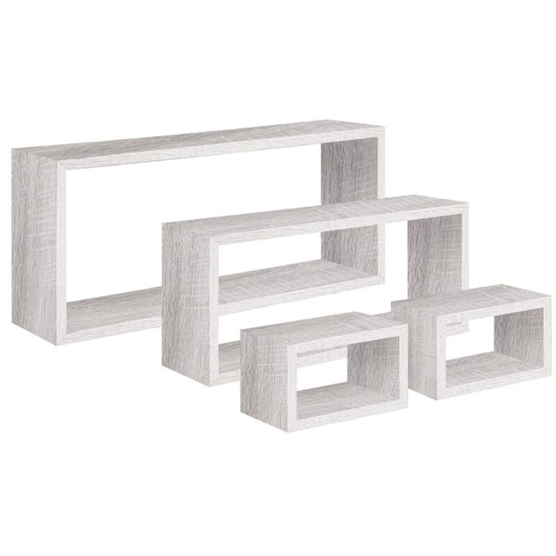 Tagères à mur rectangulaires lot de 4 pc mod. merlino chêne impérial