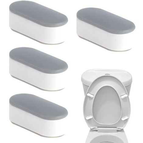 Lot de 4 Tampons Adhésifs Universels pour Abattant WC – Amortisseurs de Couvercle de Toilette