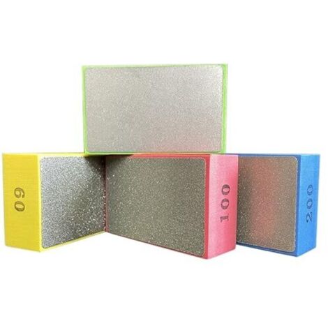 Lot de 4 tampons de polissage diamant à la main pour le ponçage du béton, du verre, de la pierre, du granit, du marbre 60, 100, 200, 400 (comme indiqué)