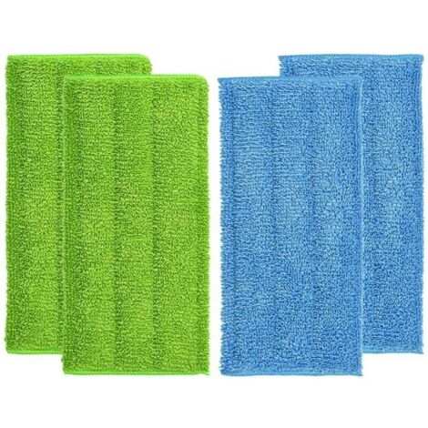 Lot de 4 tampons de vadrouille en microfibre, compatibles avec les recharges de tampons de vadrouille en microfibre réutilisables Swiffer de 30,5 x 15,2 cm