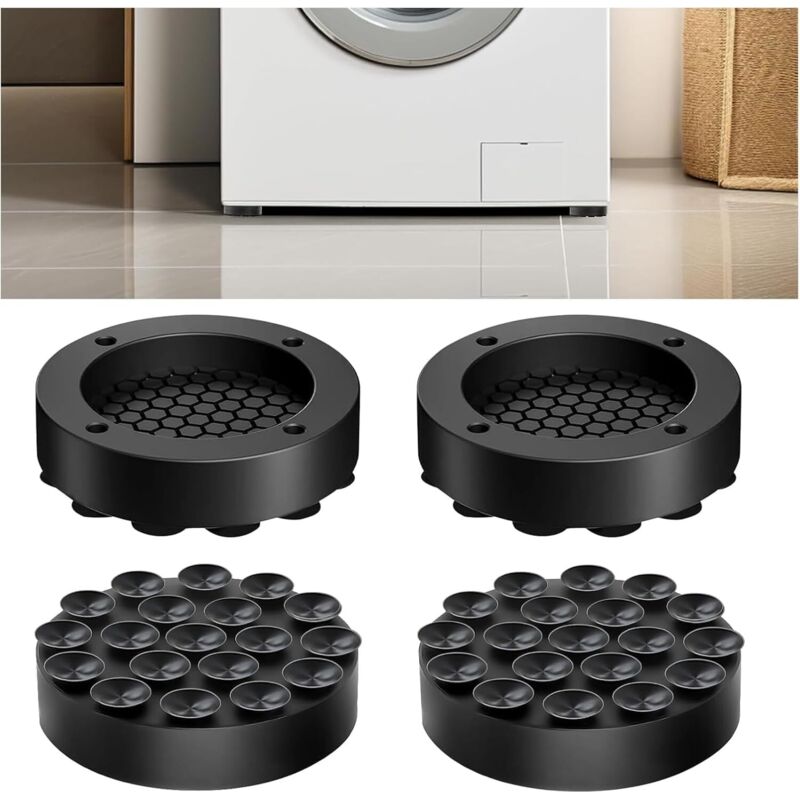 Lot de 4 tapis anti-vibrations pour lave-linge, sèche-linge, lave-vaisselle, réfrigérateur et tapis de course.