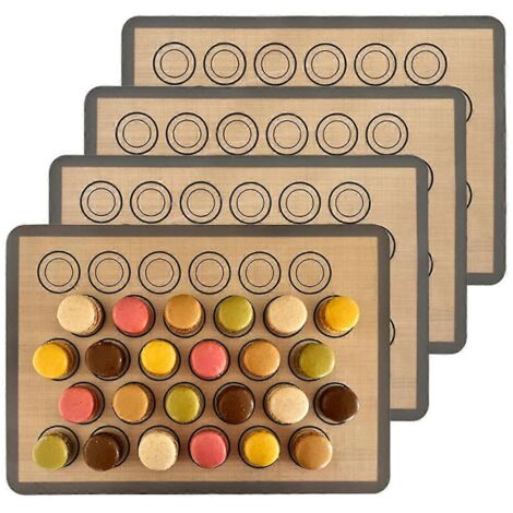 Lot de 4 tapis de cuisson pour macarons pour des macarons parfaits et une cuisson optimale.