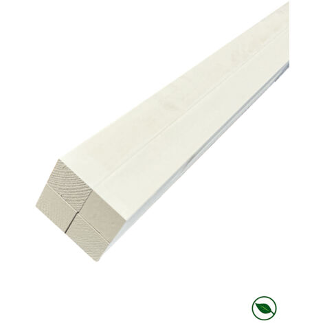 Lot de 4 tasseaux sapin du Nord prépeints blanc 2400 x 34 x 34 mm FSC