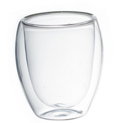 Lot de 4 tasses à café double paroi en verre