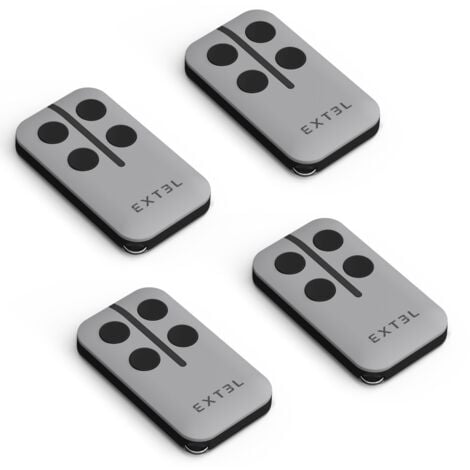 Lot de 4 télécommandes pour portail et porte de garage - Extel 761100B