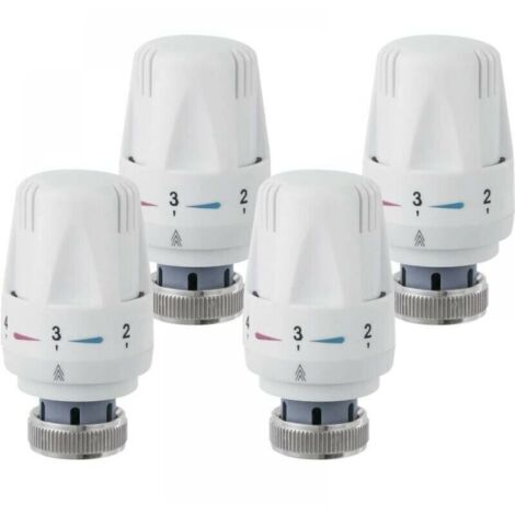 Lot de 4 Tête Thermostatique, M 30 x 1,5 Tête de Remplacement de Vanne de Radiateur, Robinet Thermostatique Radiateur