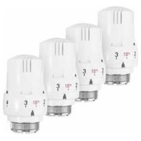 Lot de 4 Tête Thermostatique, Robinet Thermostatique Radiateur, Tete Thermostatique Radiateur, Valve de Radiateur Thermostatique M30 x 1,5