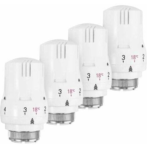 Lot de 4 Tête Thermostatique, Robinet Thermostatique Radiateur, Tete Thermostatique Radiateur, Valve de Radiateur Thermostatique M30 x 1,5,INHHUB
