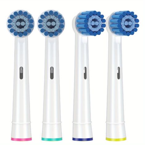 Lot de 4 têtes de brosse pour le soin des gencives sensibles avec brosse douce pour un nettoyage supérieur mais doux