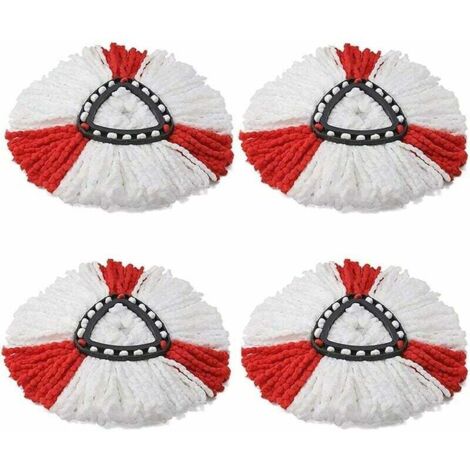 lot de 4 têtes de rechange Clean Twist Disc Mop, Tête de Balai Serpillère 2 en 1 en Microfibre Serpillère pour Vileda Turbo Facile à essorer et à Nettoyer