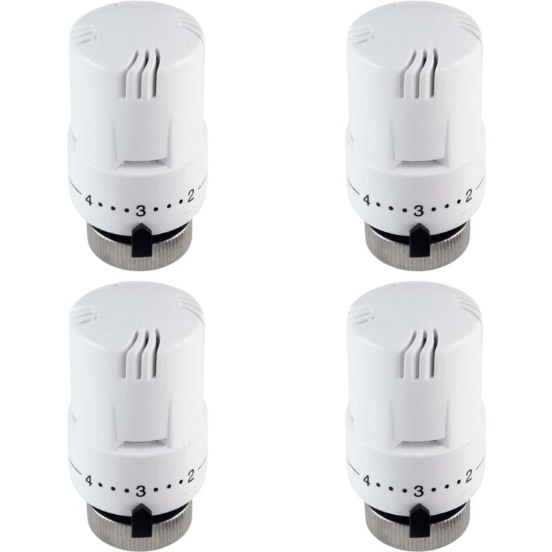 Fluidheat - Lot de 4 Têtes thermostatique blanche TH1 M30 1.5