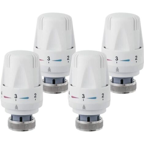 Lot de 4 têtes thermostatiques M 30 x 1,5Raccords filetésFonction antigelCapteur de liquide intégréCompatible radiateurs compacts