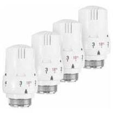 Lot de 4 Têtes Thermostatiques M30 x 1,5 pour Radiateur Robinet de Chauffage