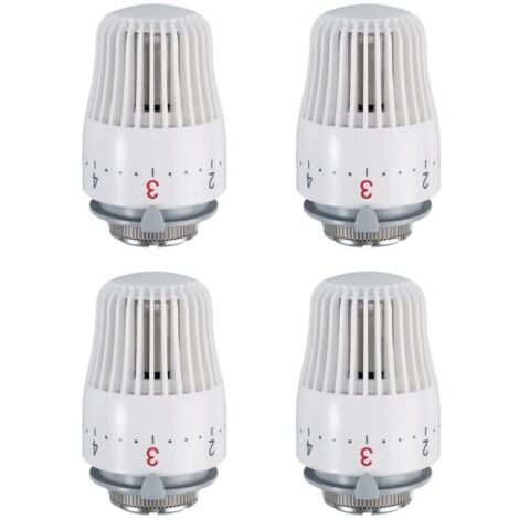 Lot de 4 têtes thermostatiques. tête de rechange pour vanne de radiateur M30 x 1.5. vanne de radiateur thermostatique.