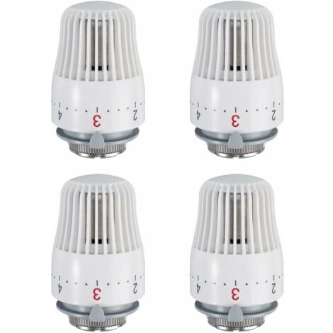 Lot de 4 têtes thermostatiques tête de vanne thermostatique de remplacement vanne de radiateur thermostatique