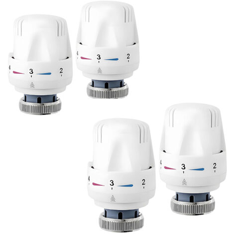 Lot de 4 thermostats de radiateur , thermostats de chauffage , M30 x 1 ,5 , têtes de soupape de radiateur , tête thermostatique de radiateur , vanne de radiateur pour bureau et