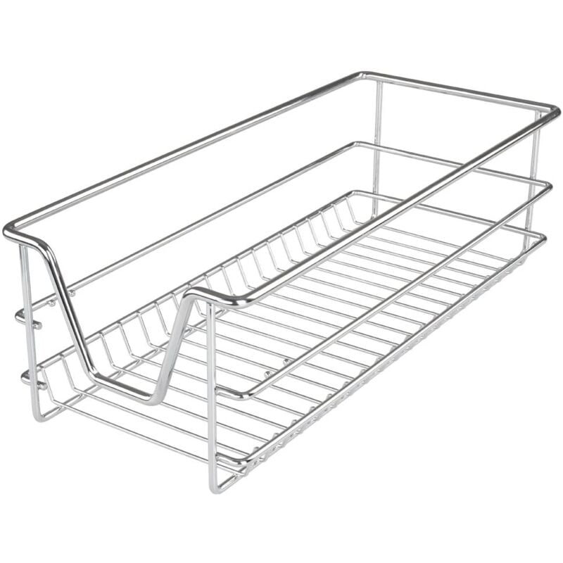 Lot de 4 tiroirs télescopique de cuisine largeur 30 cm charge max 20 kg rails inclus panier de rangement coulissant métal chromé