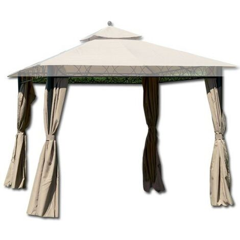 Lot de 4 toiles latérales pour gazebo Eden 3x3 – Polyester 140 g/m² – Dimensions 260 x 200 cm – Fermetures éclair latérales – I Giardini Del Re - 260x200h