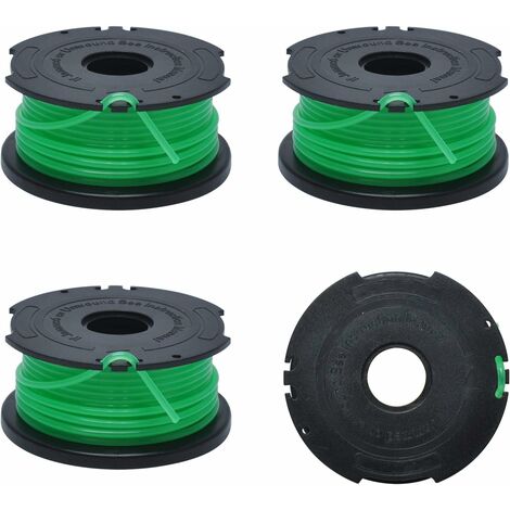 Lot de 4 Tondeuse à gazon compatible Poweka A6486-XJ, bobine de tondeuse à gazon de 2 mm d'épaisseur de fil de 6 m de long, pour débroussailleuse GL8033 / GL9035 / GL7033