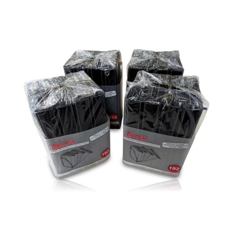 LOT de 4 -Topodis Coffret Bibliothèque 4 Étuis Rangement CD/DVD Noir Simili Cuir 192 CD/DVD Total - Usage Pro/Perso - Fermeture - Plus vous prenez de lots, plus le port est avantageux – Frais de port
