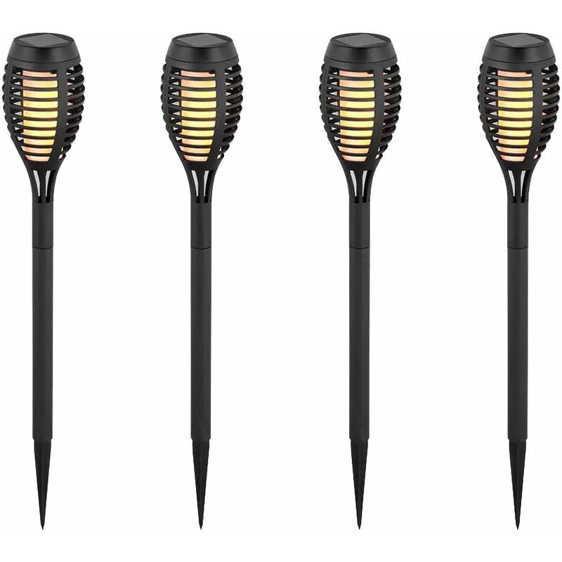 Lot de 4 torches solaires, lampes d'extérieur à brancher, lampes de jardin, torche solaire de jardin, lampe d'extérieur, lampe à brancher, led blanc