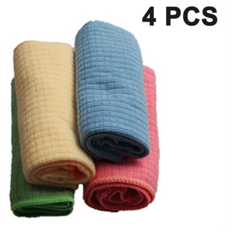 Lot de 4 torchons de cuisine en microfibre, grande capacité d'absorption, 30x40 cm