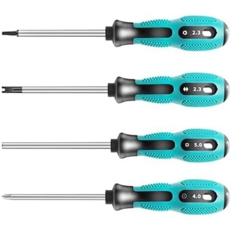 Lot de 4 tournevis triangulaires TA2,3 mm Y5,0 Type U U2.3 Croix intérieure 5,0 Antidérapant Kit précision avec outil à main magnétique multifonction -