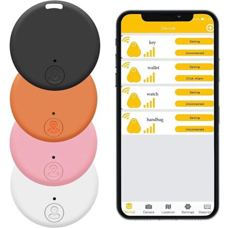 Lot de 4 traceurs d'objets sans fil, localisateur de clés, localisateur de téléphone anti-perte, localisateur de clés avec alarme, détecteur sonore et traceur pour retrouver ses clés, compatible avec 