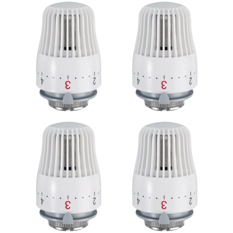 Tumalagia - gabrielle Lot de 4 têtes thermostatiques, tête de rechange pour vanne de radiateur M30 x 1,5, vanne de radiateur thermostatique