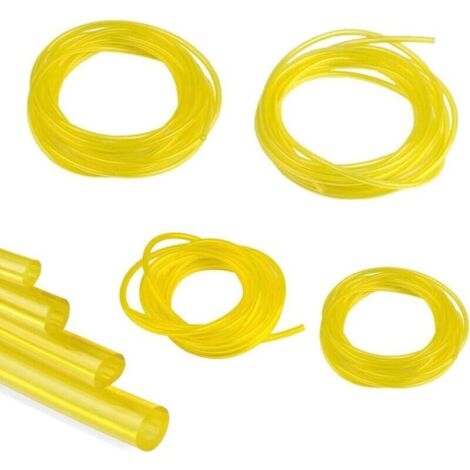 Lot de 4 Tuyau Durite Essence,Tuyau Durite D'Essence 2 x 3.5MM,2.5 x 5MM,3 x 5MM,3 x 6MM,Tuyau Carburant longueur:1.2 m,Tuyau à Essence pour Tronçonneuses Tondeuse à Gazon