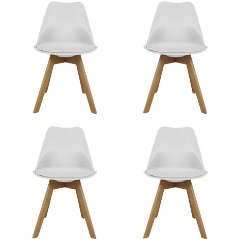 Lot de 4 unitÃ©s de chaises de style nordique modÃ¨le Salou en couleur blanche